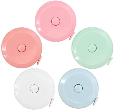 Meetlint Set - Lichaam Meetlint - Kleding Maken - Automatische Intrekbaar - 5 Stuks - Wit