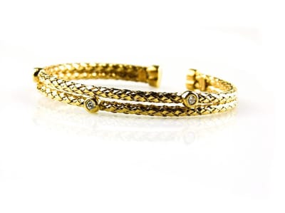 model Bella armband in zilver verguld gezet met 3 cubic zirconia
