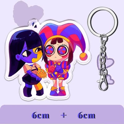Un Porte-clés Acrylique The Amazing Digital Circus de 12 cm Pomni Jax Gangle Motif Recto Verso Pendentif Festival pour Enfants Cadeau Amusant 12CM purple