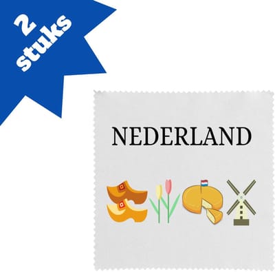 Akyol - nederland brillendoekjes - Amsterdam - toeristen nederlanders - rood wit blauw - holland - cadeau - kado - 17,8 bij 17,8 cm - 2 stuks