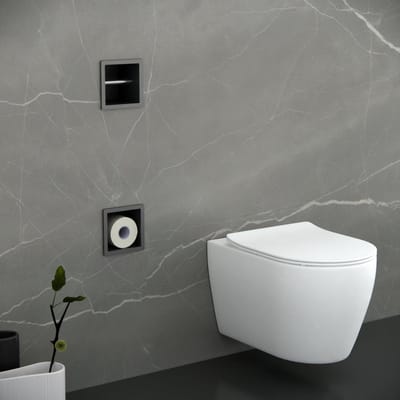 FugaFlow Eccelente Acces Inbouw Reserve- en toiletrolhouder - Geborsteld Gunmetal PVD