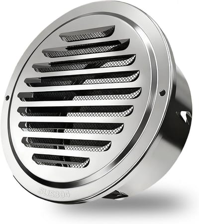 Dailygoods- Ventilatierooster 110 cm - Roestvrij Staal - Insectenwering - Weerbestendig - Rond - Geschikt voor Badkamer/Garage/Keuken - Luchtrooster
