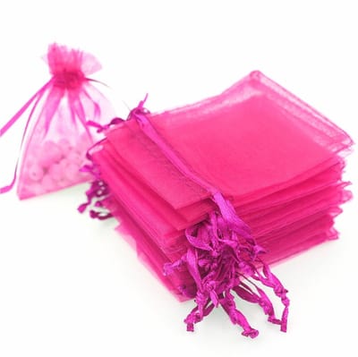 Fako Bijoux - 20 Organza Zakjes - 10x15cm - Feestzakjes - Snoepzakjes - Cadeauzakjes - Uitdeelzakjes - Sieradenzakjes - Fuchsia - 10x15 cm - 20 Stuks
