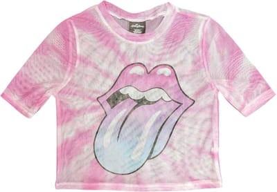 The Rolling Stones - Pink Gradient Tongue Crop top - XS - Roze