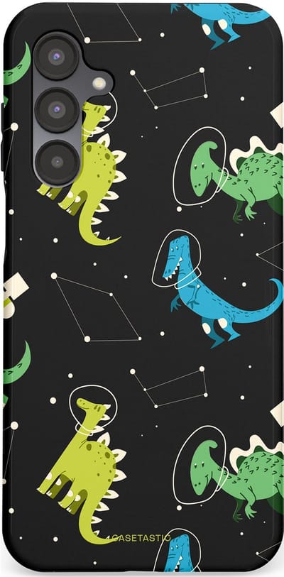Casetastic hoesje geschikt voor Samsung Galaxy A16 - Dubbellaagse bescherming - Dino in de sterren - Fashion Case - Zwart Groen