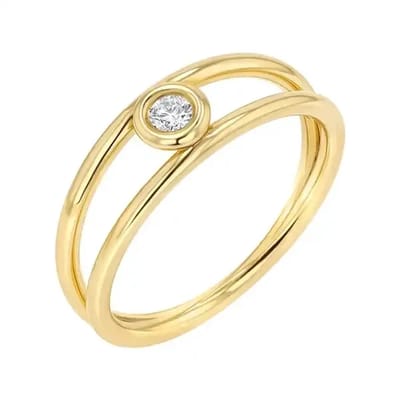 Ring met zirkonia goldplated