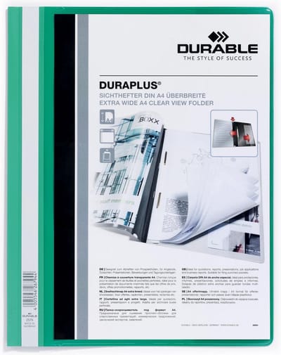 Snelhechtmap durable duraplus a4 groen | 25 stuks