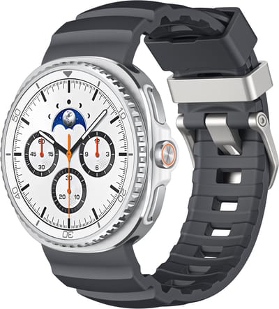 Stravo TrailFit Siliconen Bandje Geschikt voor Samsung Galaxy Watch 9 (40/44mm) / Watch 8 (40/44mm) / 8 Classic (46mm) - Siliconen sport horlogeband voor Samsung smartwatches - Grijs