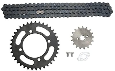 Dailygoods- Kettingtandwiel Set 420 - 37T Voorste Tandwiel - 17T Achterste Tandwiel - Geschikt voor Mini Fietsen - ATV - Go Kart - Gemaakt van 45 Staal - Kettingset