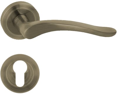 Domino® Deurkrukgarnituur BALLEN-R M3 - Mat bruin - PZ-Profielcilinderset met Ronde Rozette - Deurbeslag van aluminium - Deurklink voor kamerdeur, kantoordeur, kelderdeur en binnendeur