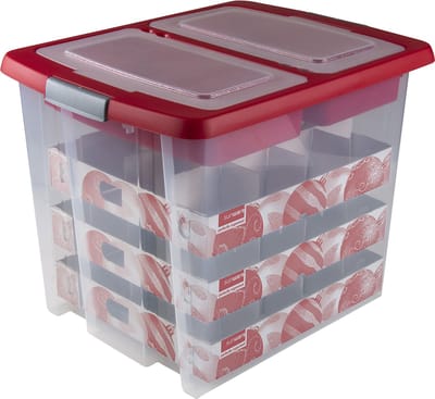 Sunware Nesta kerstballen opbergbox 45L - Voor 48 kerstballen - 48x36x36 cm