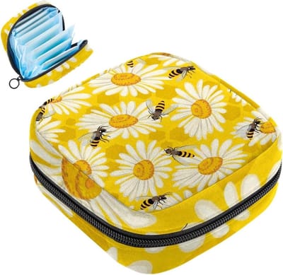 Maandverband Opbergtas - Menstruatiecup Zakje - Intieme Hygiëne - Privacy Beschermend - 12x17x17 cm - Meerkleurig