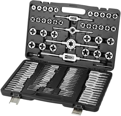 Tap en Die Set 40-delig – Draadsnijset Metrisch – Gehard Staal HRC55-62 – Inclusief Taps, Snijplaten & Sleutels – Voor Metaalbewerking & Reparatie