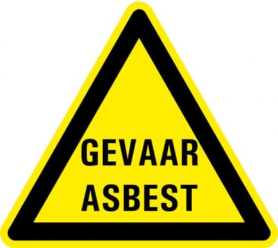Waarschuwingssticker gevaar asbest 300 mm