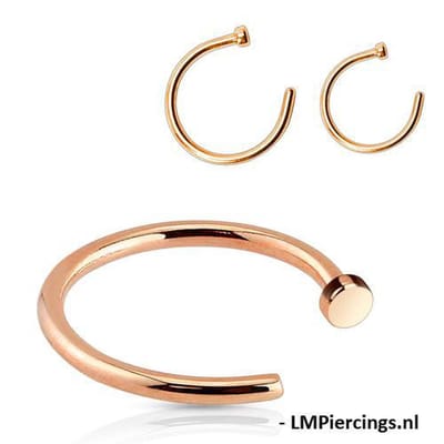 Neuspiercing open ring 0.8x8 - rose - LMPiercings