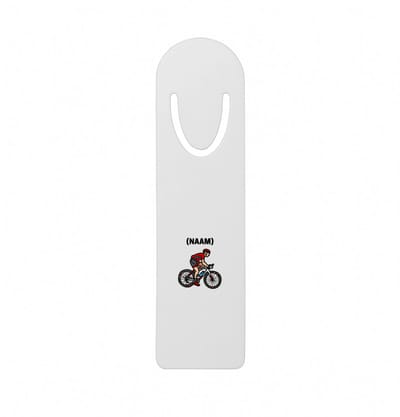 Hacebo® - Wielren met eigen naam metalen boekenlegger - Wielrennen - Wielrenner - Sport Bladwijzer boekenleggers - 12.7 cm x 3.2cm