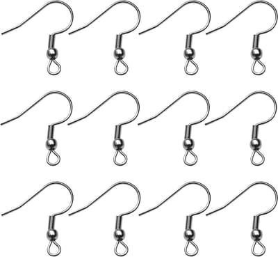 WiseGoods Luxe Set Oorbelhaakjes - Oorbellen Maken - Sieraden Haakjes - Hobby Accessoires - DIY - Oorbel Haakje RVS - Zilver 50stk