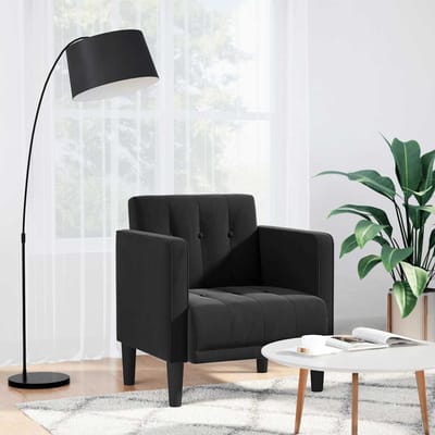 vidaXL - Fauteuil - met - armleuningen - zwart - 53 - cm - fluweel