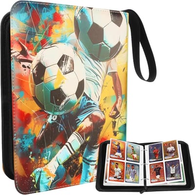 SnelShoppen - Verzamelalbum voor Voetbalkaarten - Opbergtas met 50 Pagina's voor 400 Kaarten - Duurzaam en Draagbaar - Perfect voor Verzamelaars