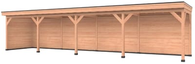 Douglas overkapping, 1200 x 250, met achterwand en zijwand, Westwood Comfort Basic