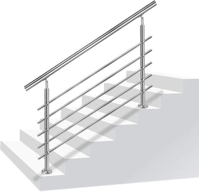 Roestvrijstalen Leuning - Trapleuning Balustrade - Veilig Traplopen - Verstelbare Hoek - 80 cm - Zilverkleurig
