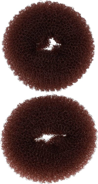 Haarsoires Styling Tool - Haardonut 6cm – Klein Knot Hulpmiddel – Bruin – Set van 2 - Haar Donut - Extra Volume Haarrol - Knotmaker