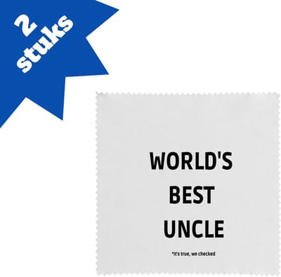 Akyol - world's best uncle it's true we checked brillendoekjes - Oom - werelds beste oom - verjaardag - cadeautje voor oom - oom artikelen - kado - geschenk - 17,8 bij 17,8 cm - 2 stuks