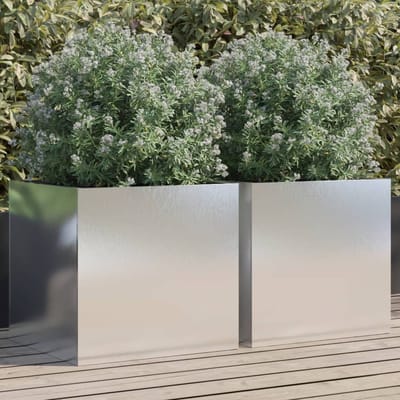 vidaXL - Plantenbakken - 2 - st - 49x47x46 - cm - roestvrij - staal - zilverkleurig