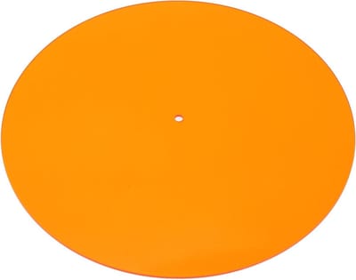 Record Player Mat 12 inch van Acryl - Antistatische Platenmat voor Geluidsreductie en Bescherming van Je Platenspeler - Transparant Oranje