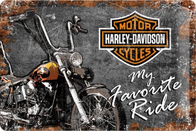 Metalen wandbord - Harley Davidson - My Favorite Ride - 20x30cm