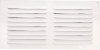 Rechthoekig Ventilatie Rooster met Hor voor Binnen en Buiten - Aluminium Wit - 150x300 mm