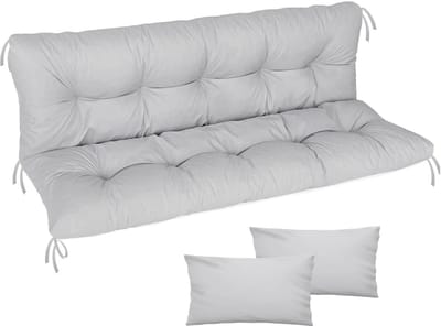 FEROCITY - Tuinschommelkussen - Waterafstotend - Zitcomfort - Onderhoudsvriendelijk - Duurzaam - 185 x 50 x 50 x 10 cm - Polyester - Grijs