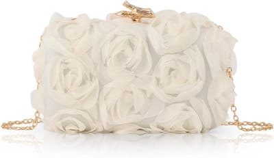 Elegante Dames Avondtas met Bloemenprint en Kettingschouderriem - Perfect voor Formele Gelegenheden