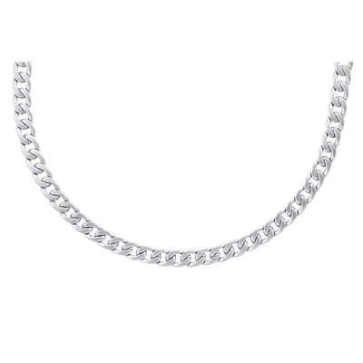 Lucardi Heren Ketting schakel - Staal - Ketting - Vaderdag Cadeautje - 50 cm - Zilverkleurig