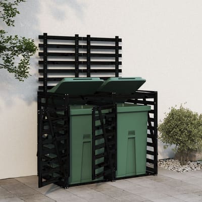 vidaXL - Containerberging - dubbel - massief - grenenhout - zwart