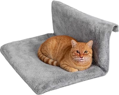 Verwarmd kattenbed met pluche hoes, comfortabele kattenhangmat voor radiatoren, ideaal voor knusse momenten met je kat