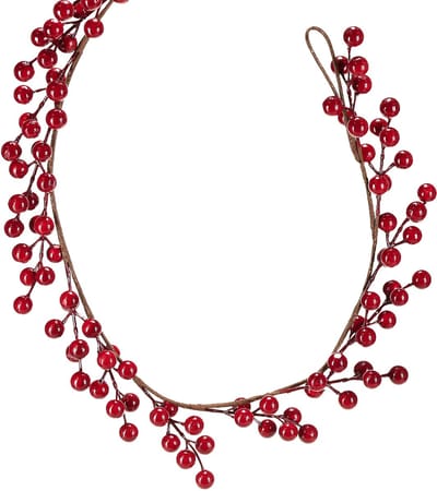 Kerstkrans kunstbessenkrans rood 180cm