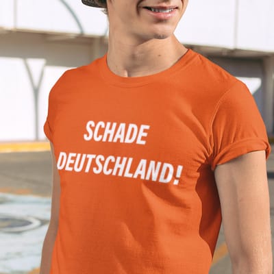 Oranje T-shirt EK WK Schade Deutschland! - MAAT XS - Heren Feestkleding & Carnavalskleding