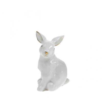 Keramiek Paasdecoratie Konijn Witgoud Paashaas H7,5cm 4 stuks, 4 Stück