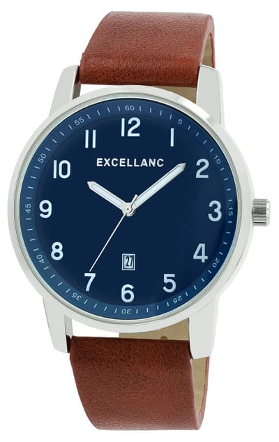 EXCELLANC Herenhorloge imitatieleer Datumaanduiding