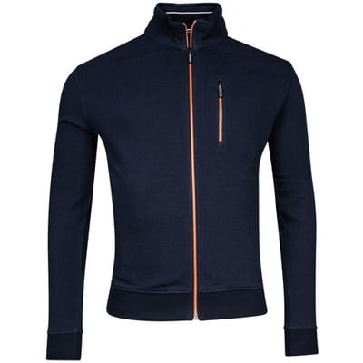 Baileys Vest Sweat Cardigan Zip Allover Waffle Texture Interlock Navy / male