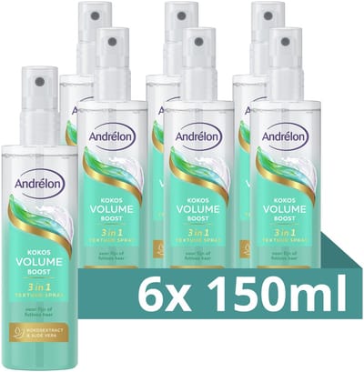 Andrélon 3-in-1 Textuur Spray - Kokos Volume Boost - 6 x 150 ml