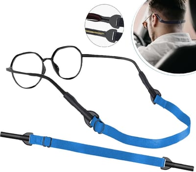 Verstelbare Neopreen Brillenband – Blauw – Comfortabele & Duurzame Sport Brillenkoord – Unisex – Geschikt voor Zonnebrillen, Leesbrillen & Sportbrillen – 1 Stuk