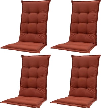Madison - Tuinkussen - Universeel - Lage Rug - 4 st. - Panama Terra - 105x50cm - Rood - Tuinstoelkussens - Standaardstoel