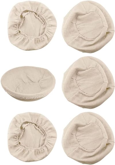 Broodmand Liners - Ronde Doeken - Brood Bakken - Natuurlijk Materiaal - 6 Stuks 25cm - Beige
