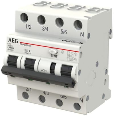 AEG aardlekautomaat 3P+N C16 30mA DMA63N C16/030