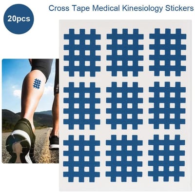 20 stuks set Cross Tape Medische Kinesiologie Stickers Sport Papers Blauw blue