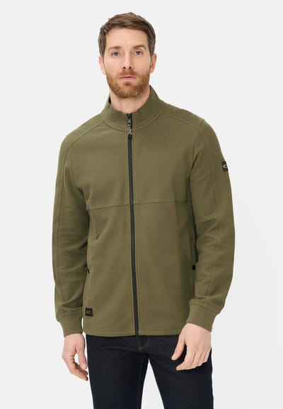 camel active Sweatvest met verstelbare trekkoord - Maat menswear-3XL - Olijfgroen