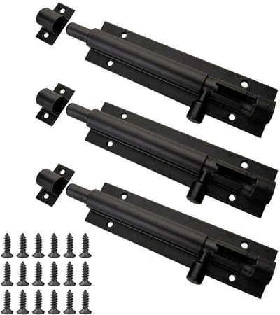 Dailygoods- Deursloten 3-delig - Schuifdeursloten - Veiligheidsdeursloten - Aluminiumlegering - Zwart - Eenvoudig te installeren - Veiligheidsloten