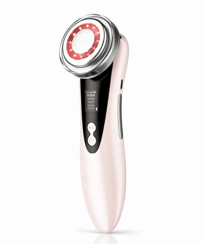 HG Aesthetics Premium Gezichtsmassage Apparaat met LED Lichttherapie & EMS – Gezichtsreiniger Anti-Aging – Diepe Reiniging, Huidversteviging & Oogverzorging – Huidverzorging Apparaat voor Dagelijks Gebruik- Roze